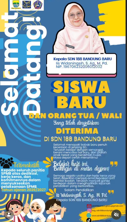 Selamat Datang Siswa Baru di Keluarga Besar SDN 188 Bandung Baru