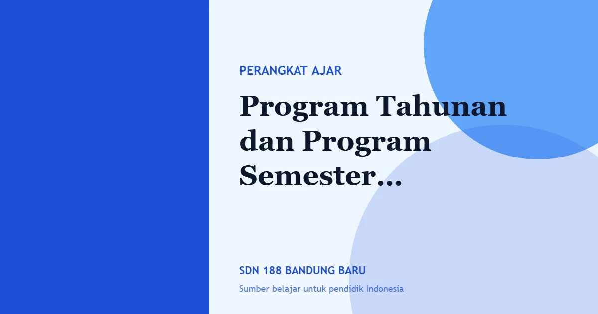 Program Tahunan dan Program Semester Matematika Kelas 5 SD