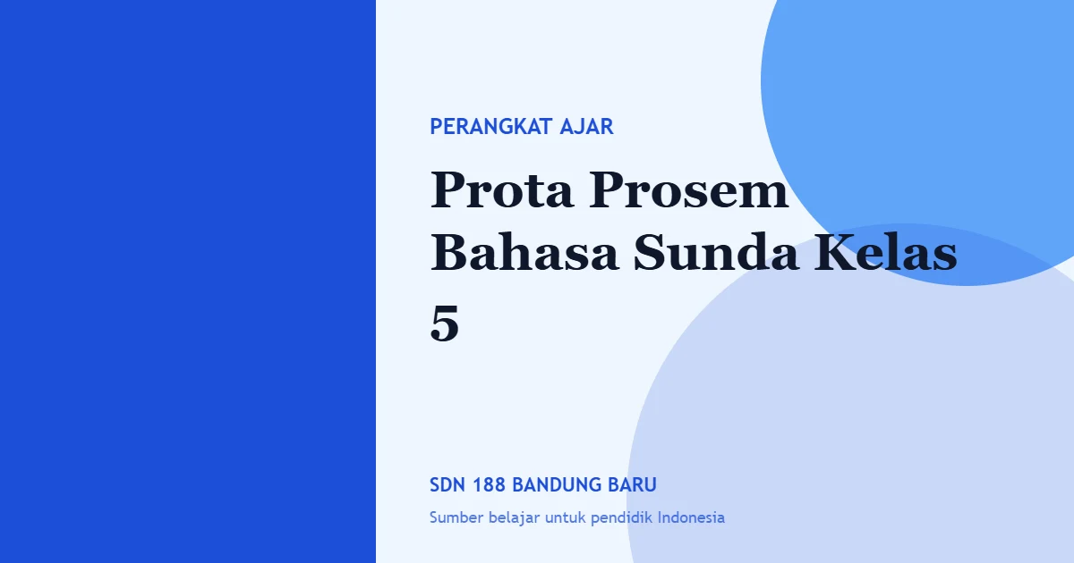 Prota Prosem Bahasa Sunda Kelas 5