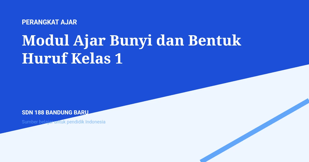 Modul Ajar Bunyi dan Bentuk Huruf Kelas 1