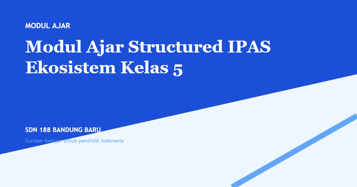 Modul Ajar Structured IPAS Ekosistem Kelas 5